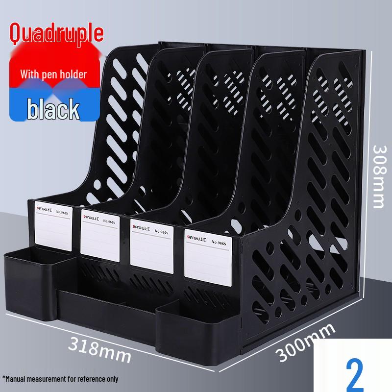 Four-Layer File Holder Organizer with Dividers for Office Supplies