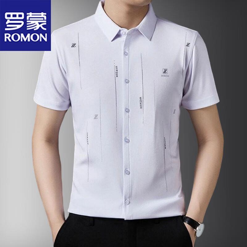 ROMON Men s Summer Business Casual Short Sleeve Polo Shirt XXXL