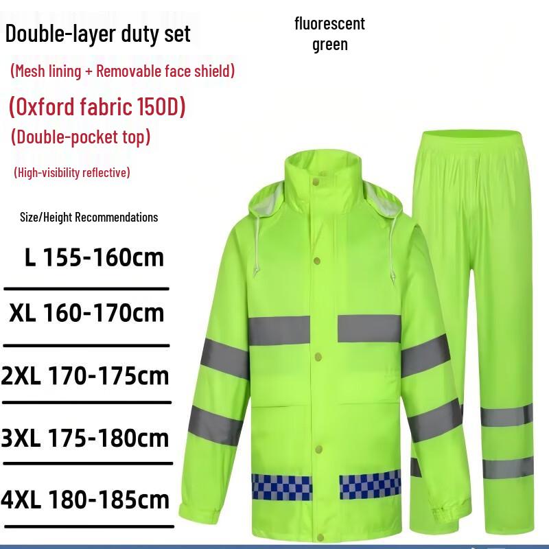 Reflective Split-Style Rain Suit for Work Safety