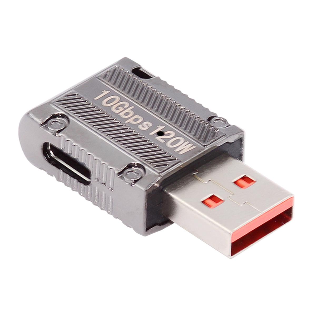 

UC-029-TC004 USB 3.1 Type C Female Left Angled to USB 3.0 Type-A Male Straight Type 10Gbps 120W Power Adapter As Shown A