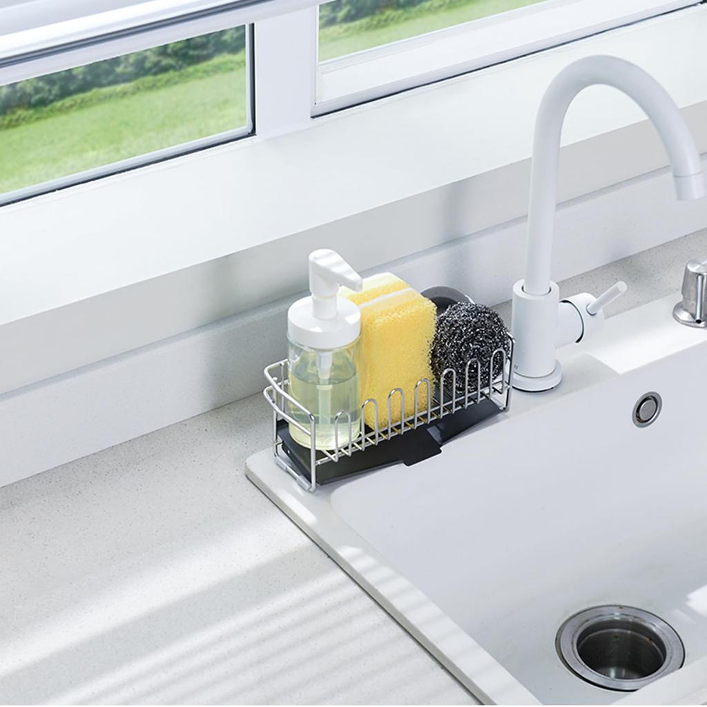 Dish over the dish drainer stainless drainer, sink, drainer, basket, steel, rust-proof, scratch-resistant (silver, 21.2cm)