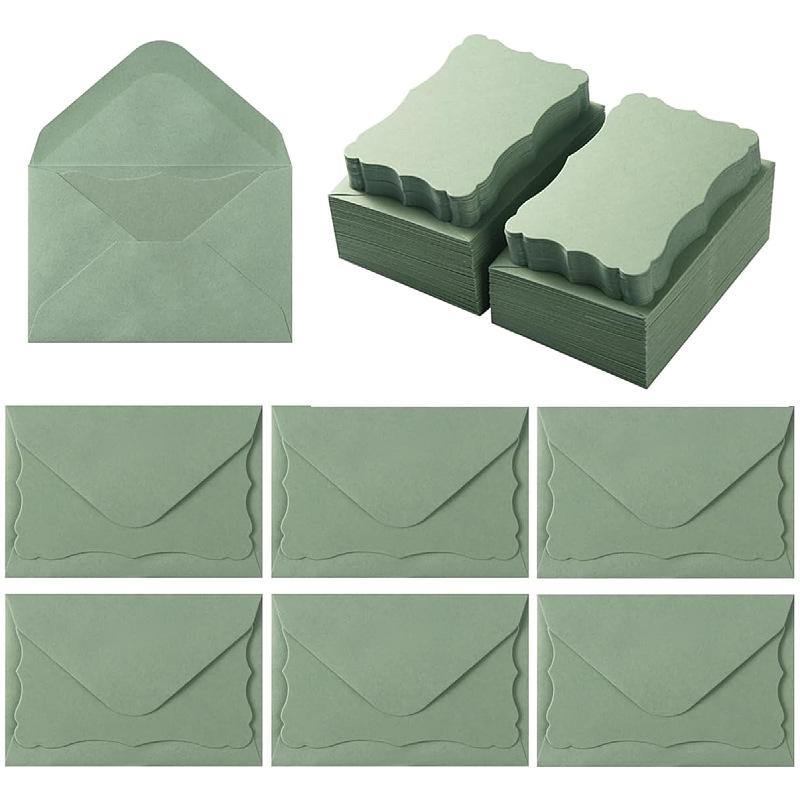 Set 100 Pezzi Mini Buste Bordo Festonato Biglietti 7x10cm Buste Regalo Carine Biglietti Messaggio per Inviti di Matrimonio Biglietti Regalo Artigianato Festa di Compleanno