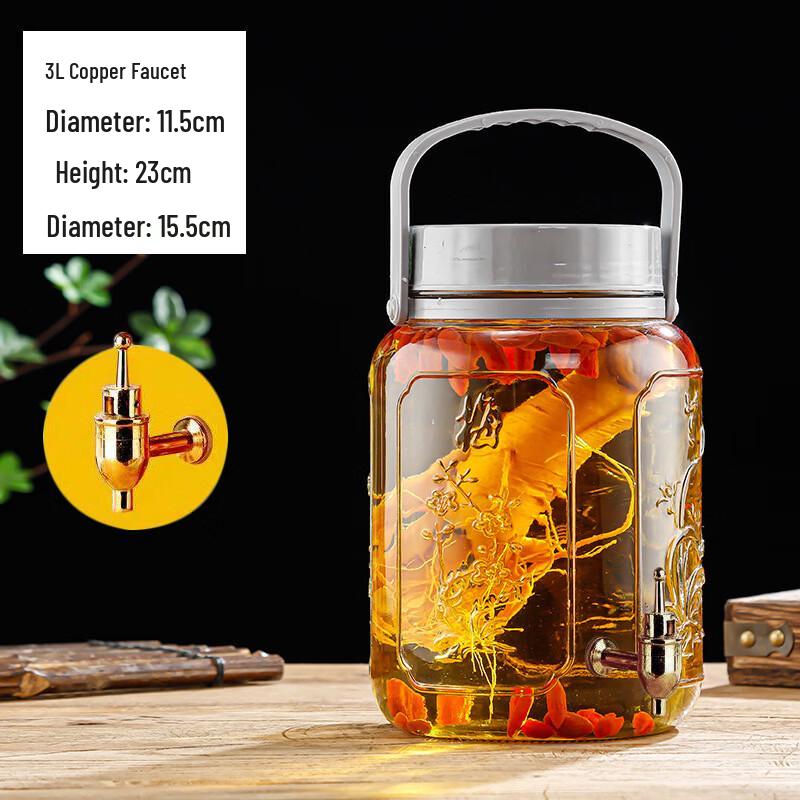 Thickened Glass Fermentation Jar with Faucet