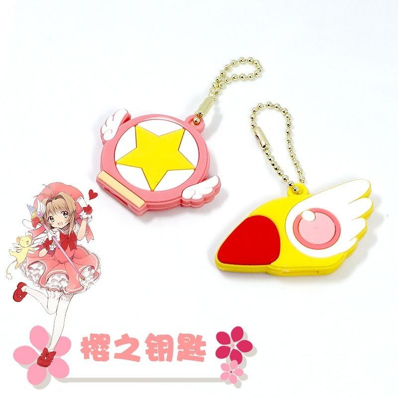 1Pc Cartoon Anime Silicone Key Cap Head Cover Card Captor Sakura Pattern