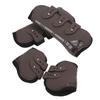4Pcs Horse Front Hind Leg Boots PU Neoprene Horse Tendon Brace Guards Horse Protection Gears(Brown Front and Hind Set M)
