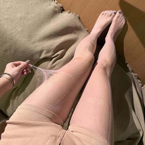 

Women Sexy Tights No Show Silky Sliding Crotch Pants Ultra Thin Thigh High Pantyhose Leggings синій