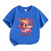 Kids Boys Girls 100% Cotton Crew Neck Short Sleeve T-Shirt, Cute Cappuccino Cup Ballerina Love Heart Print Casual Soft Tee for Daily Wear