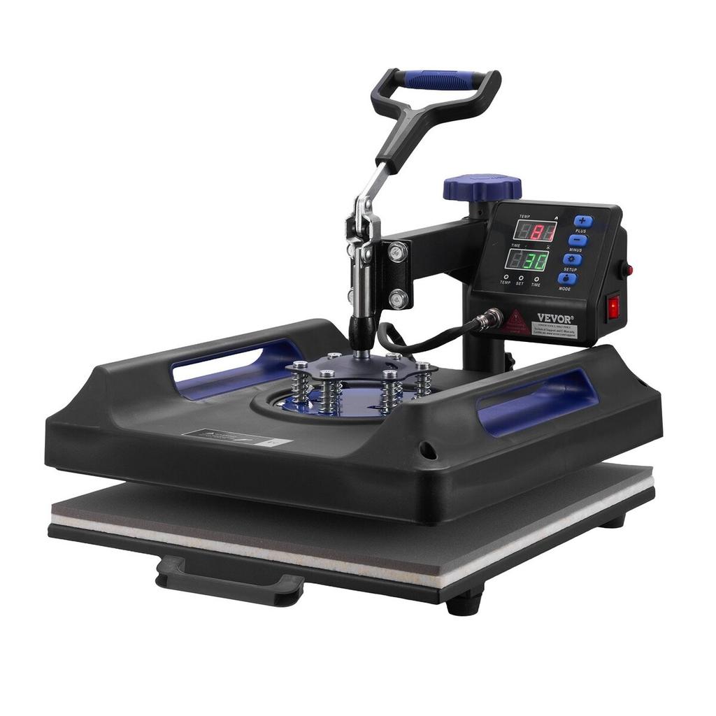 8 In 1 Heat Press Machine 15x15 In 30oz Tumbler Press T-Shirts Black+Blue