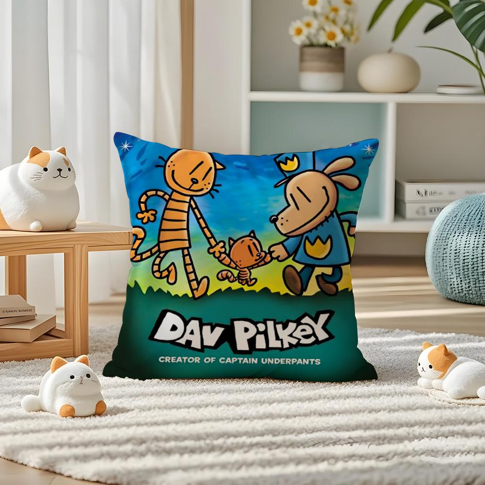 Comic Cartoon Dogmans Pillow Case Silky elegant Comfort Sofa Bed Invisible zipper