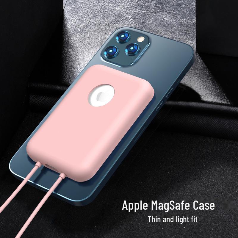 iPhone 12 MagSafe Silicone Protective Cover with Hand Strap for Mobile Power Shell