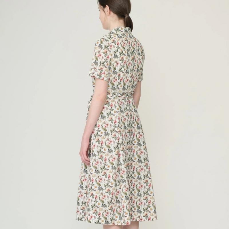 Bcbg Belted Floral Open Neck Dress B6m5o691