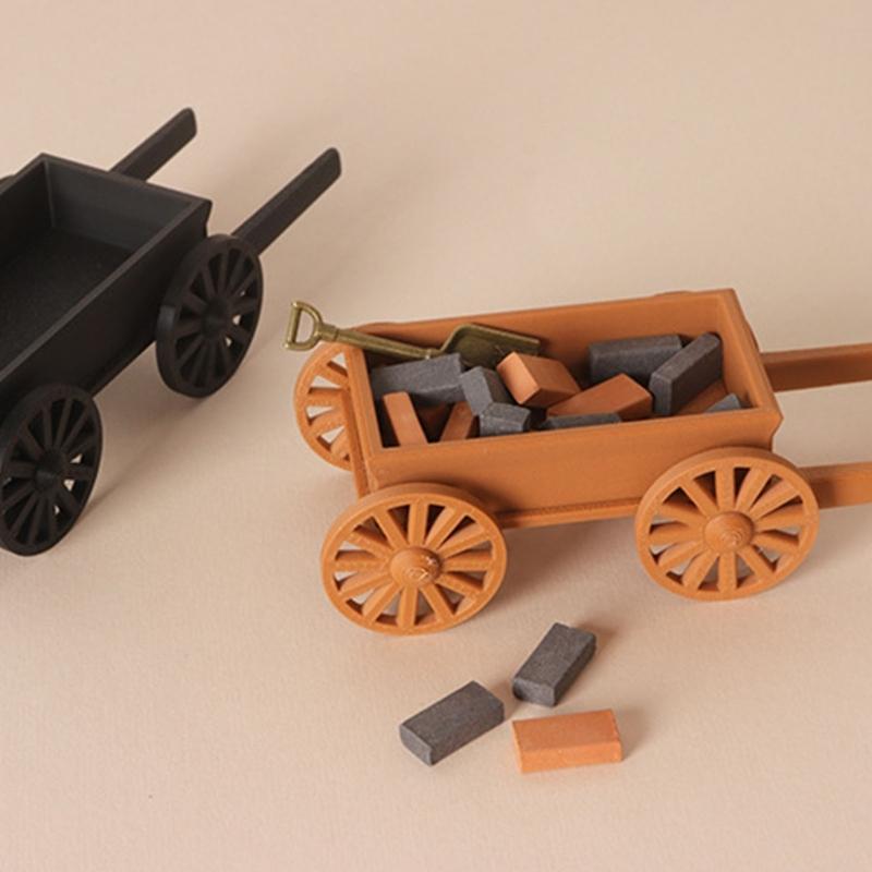 Mini Plastic Farm Wagon Toy For Dollhouses Accessories And Outdoor Garden Decors With 2 Color Option