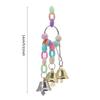 Parrot Toys Bird Hanging Toy With Colorful Beads Bell Chain Pet Bird Parrot Chew Bite Toy Bird Cage Accessories Bird Hanging Toy