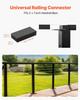 2 Pack Handrail Connectors, Flat Extension Stair Railing Accessories, POM Hand Rail Connector Fittings for Rectangular Cable Railing, Deck Cable Rail