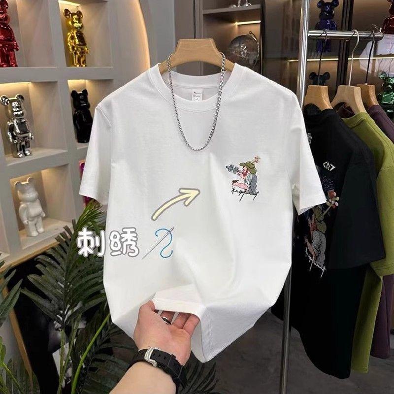 New High-end American Trendy Short-sleeved T-shirt Men's Internet Celebrity Couple Tops