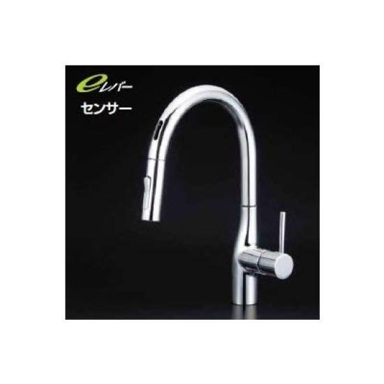 KVK Kitchen Mixer Tap with and for Cold KM6071ZEC Sensor-Equipped Single-Lever e-Lever Pull-Out Shower, Climates,