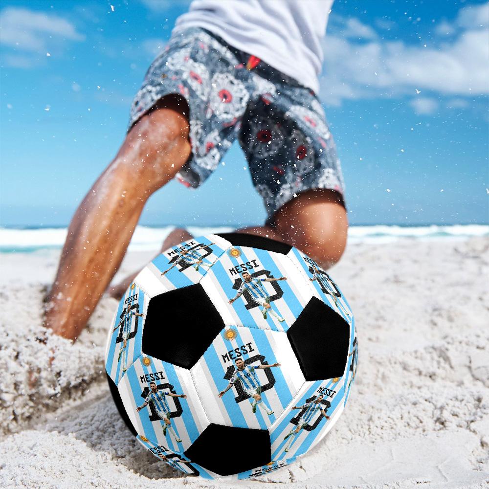A Custom-made, Machine-stitched Size 5 Soccer Ball with Your Photo Makes the Perfect Gift.
