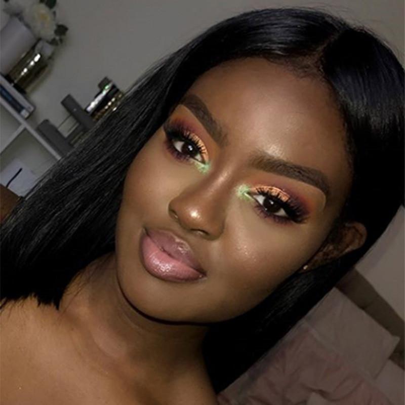 Wig Female Black Simulation Medium Bobo Head Shoulder Length Short Hair Full Headgear