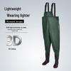Heavy-Duty Waterproof Overalls: Thick, Wear-Resistant Half-Body Waders for Aquaculture.