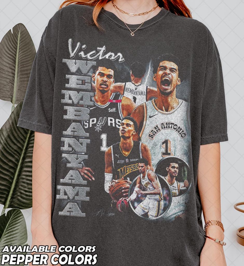T-shirt Comfort Colors in Edizione Limitata Victor Wembanyama San Antonio, T-shirt da Fan di Basket Wemby, Regalo per Donna e Uomo T-shirt Unisex