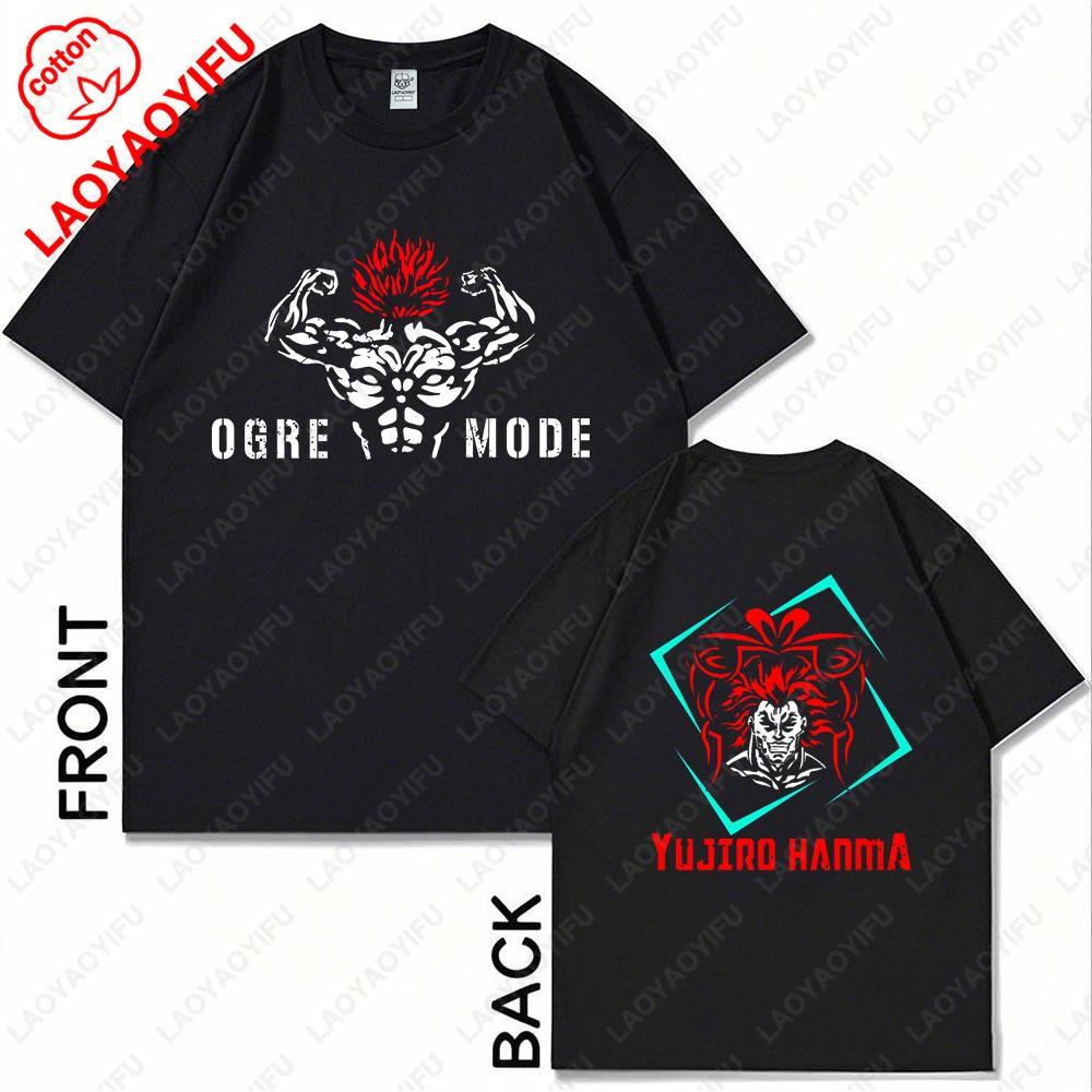 Japanese Anime Baki Hanma The Grappler Graphic Print T Shirt Casual Fashion Neck Harajuku T Shirt Women Men Cotton Shortsleev