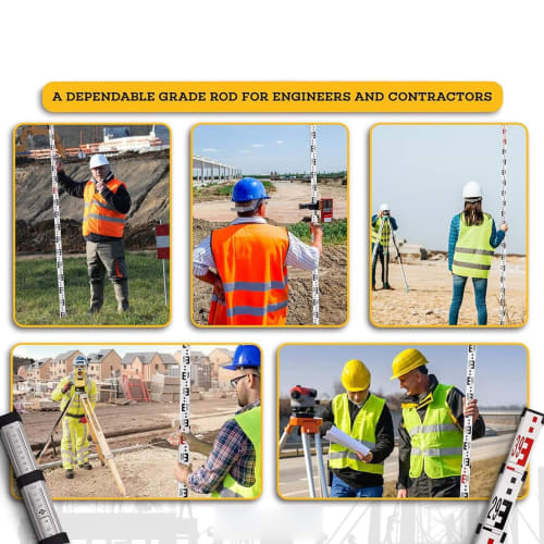 TP-MP Aluminum Prismatic Pole Tripod with Clamp for Total Station Surveying, Adjustable Height 24.4"-34.6", for Survey Poles, Rover Rods, GPS Poles, a