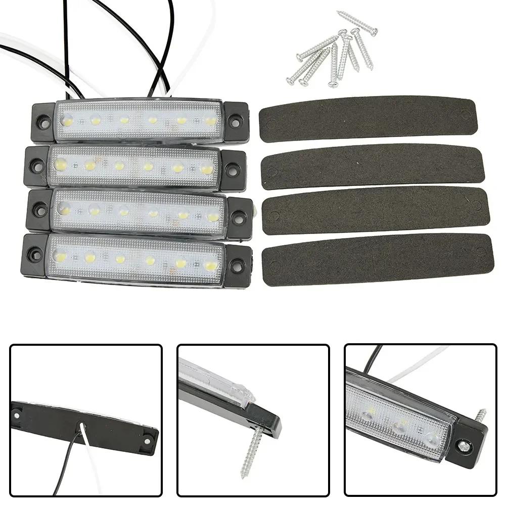 12 Volt Bar Lights White 4pcs Buses Cool Courtesy LED Marine Grade Superior Illumination Trucks Waterproof New