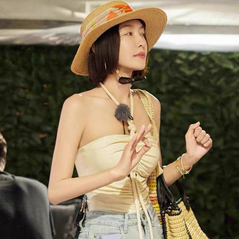 

Желтый купальник-монокини без бретелек с плиссировкой, стройнящий, в стиле Цинь Лань XL жёлтый