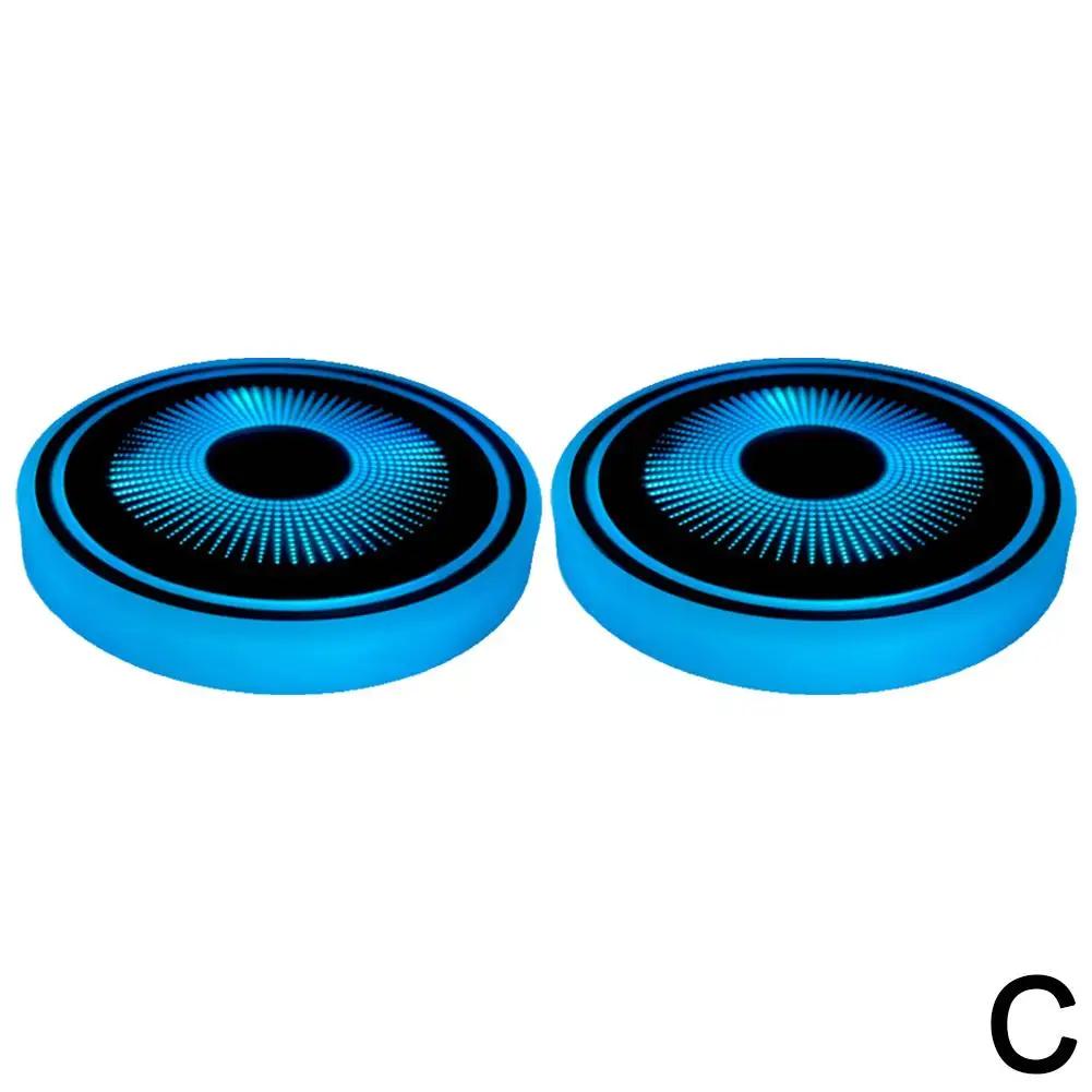 2PCS 7 Color Car LED Luminous Water Coaster Car Cup Holder Interior Decoration Atmosphere Non-slip Coaster Light Mat Bottle I6O4