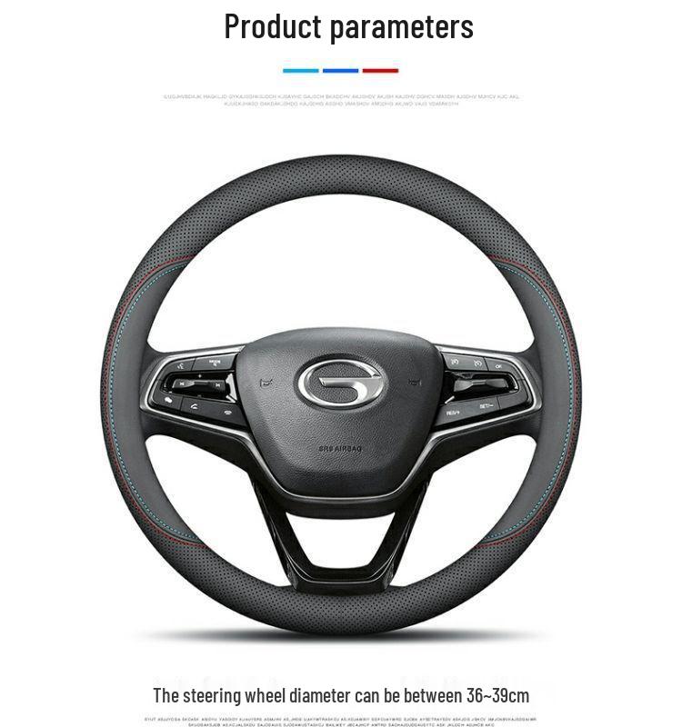 Leather Steering Wheel Cover for GAC Trumpchi GS4/GS3/GS5, AION V/S, Mei 580, GA4, GA6 - All Seasons