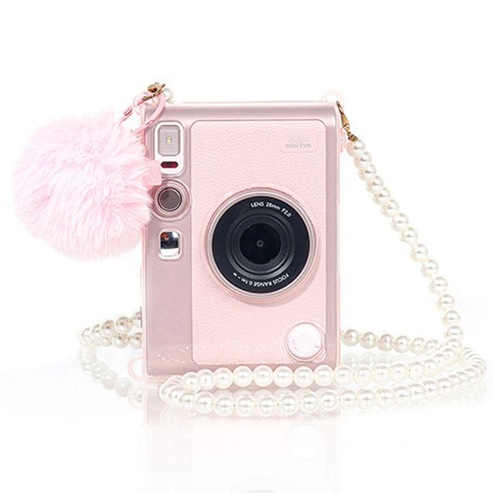 Translucent Pink Carrying Case Protective Cover for Fujifilm Instax Mini EVO Photo Equipment