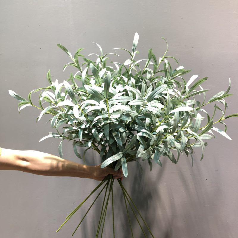 Ramo Artificial 130cm Folha de Oliveira Fruto de Oliveira Ramo de Oliveira para Buquês Florais Casamento Feriado Decoração de Verdura