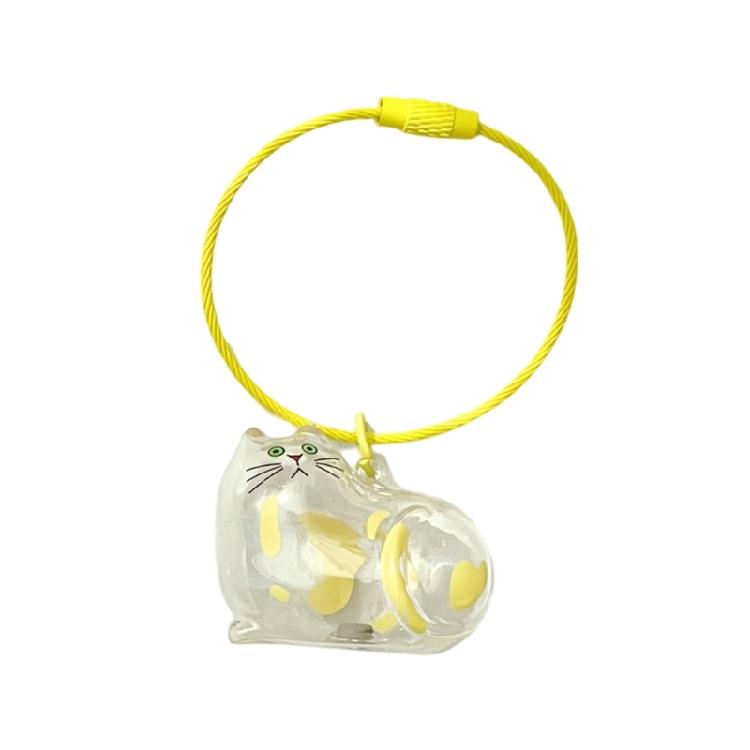 Textured Feline Hair Organiser Case Pendant Keychain Novelty Memorial Gift Box Accessory For Practical Gift Giving