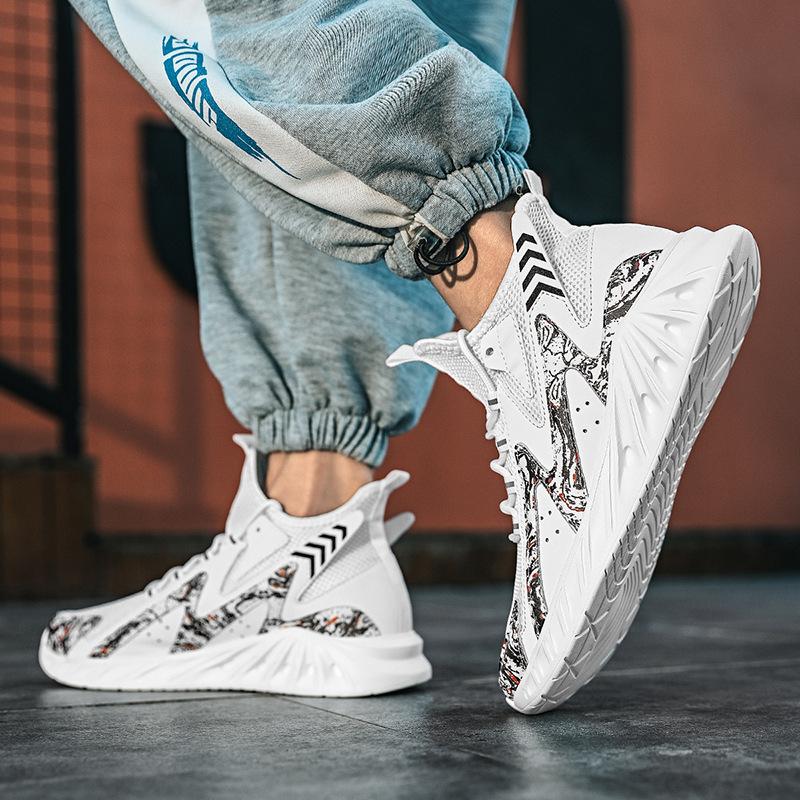 Plus Size Fashion High Top Sneakers Men's New Lightweight Breathable Trendy Running Shoes