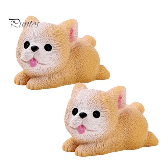 Mini Resin Animal Figurines 2Pcs Dog Figurines, Cute Puppy Miniature Figures, Small Micro Landscape Accessories Ornaments for Landscape, DIY