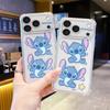 Cartoon Stitch mobile phone case transparent all-inclusive iPhone15plus shock-proof case for Apple 16 students