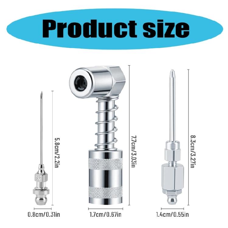 Industrial Grease Needle Nozzle Set with Dispenser and Covers for Efficient Lubrication Mechanical Fittings Repair Shops
