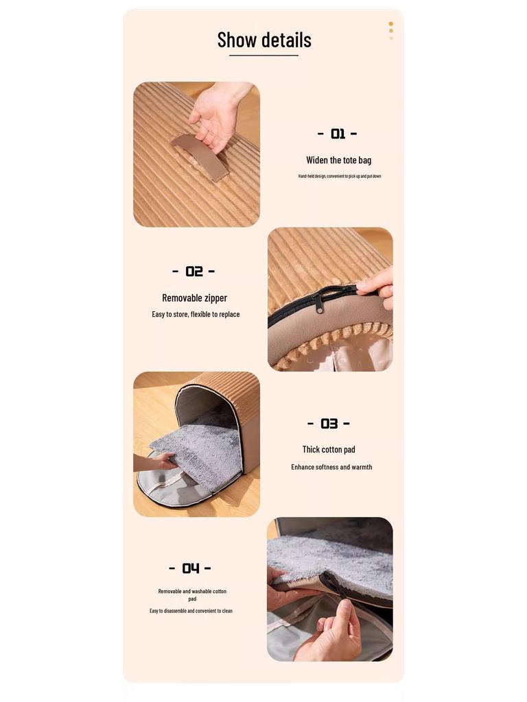 Detachable Washable Enclosed Cat Tent – Cozy All-Season Bed