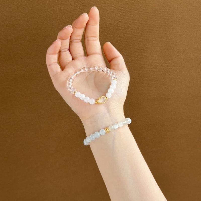 White Marble Optimized Crystal Gourd Beaded Bracelet Fashionable Light Luxury New Chinese Bracelet Versatile Niche Temperament Jewelry