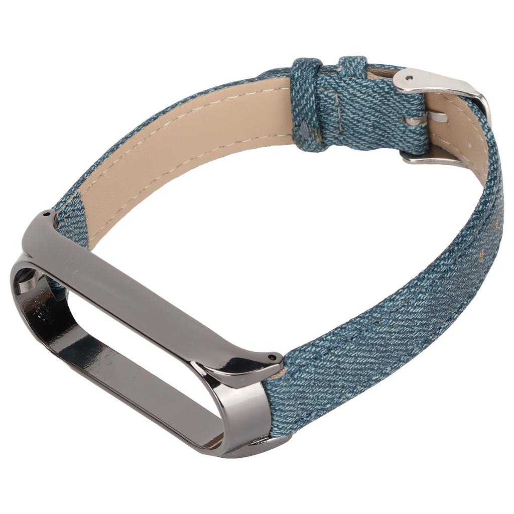 Denim Pattern Watch Bands Retro Wrist Straps Replacement for Xiaomi Mi Band 6 NFC Buckle StyleBlue