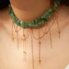 Spice Girl Wind Dopamine Double Fringed Clavicle Necklace Colored Irregular Gravel Clavicle Necklace Female