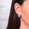 Unique Personality Light Luxury Copper Plated 18K Real Gold Inlaid With Diamonds Fashion Double Ring Earrings Exquisite Earrings