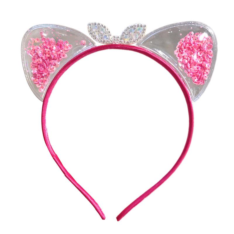 Baby Cute Girls Sequins Ear Design Headband Headwear Apparel Photography Prop Party Gift
