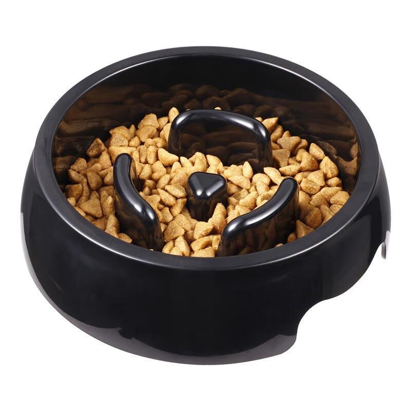JINGRUIXIANG Anti-Tip Slow Feeder Pet Bowls (2-Pack) Round