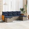 VidaXL Garden Lounge Set 6 Pcs with Grey Cushions Wicker 3326058