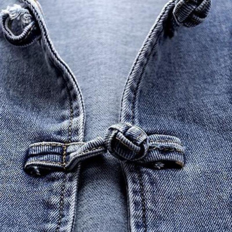 Frühling und Herbst Neue Jeansjacke für Damen Kurze Vielseitige Retro Chinesischer Stil Bestickte Stretchjacke Slim Fit Top Trend