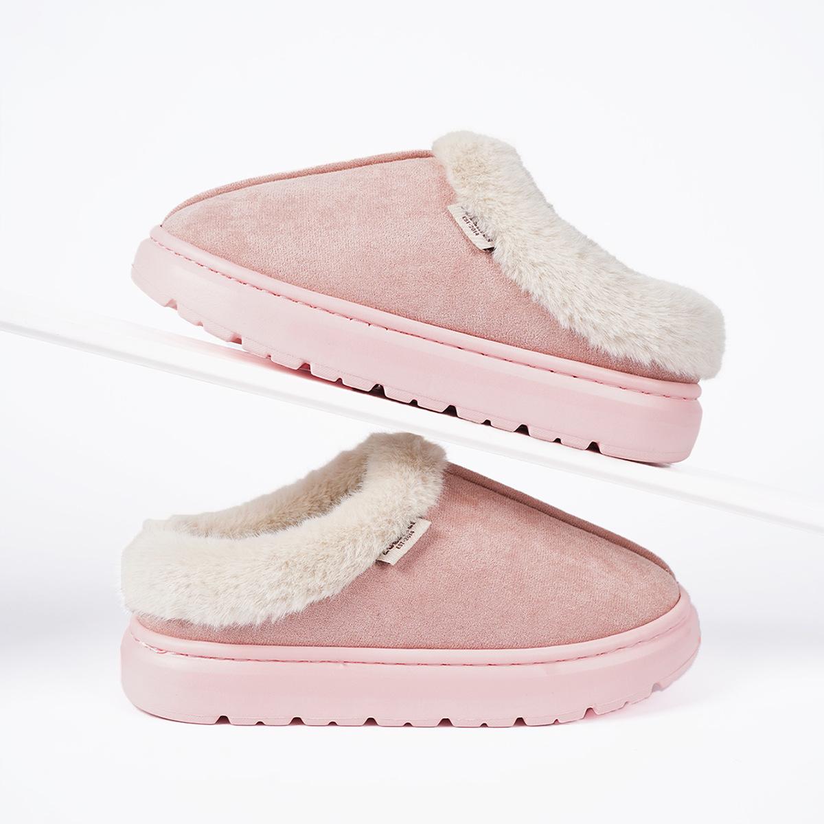 

Fashion Litfun Fashion Winter Women Slippers Platform Women Fluffy Slippers House Cotton Women Shoes Couple Thick Sole Plush Slippers 36-37