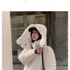 Autumn And Winter Down Cotton Jacket Women's Hooded Warm Jacket Medium Length Thick Cotton Jacket