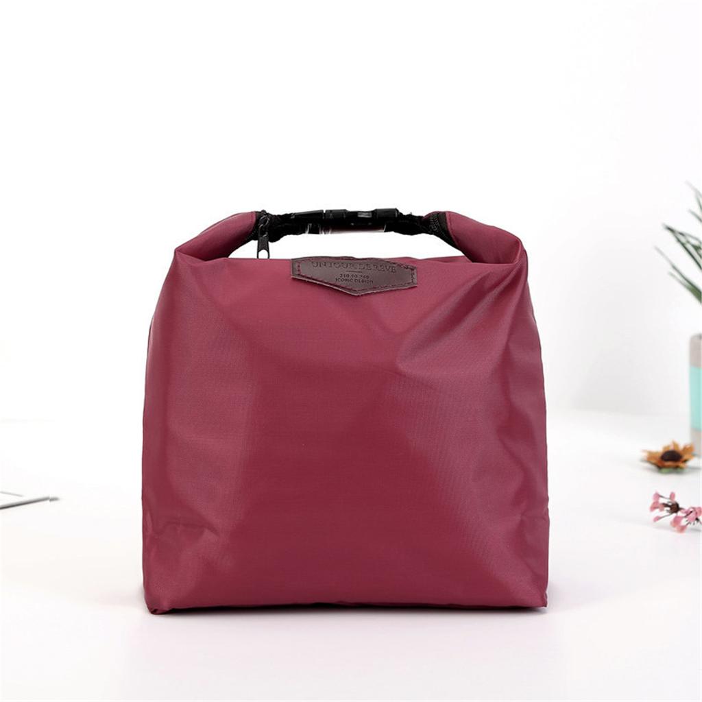 Compact Insulated Lunch Bag Waterproof Nylon Small Cool Box Portable Food Container Bag for Work School Outdoor Picnic