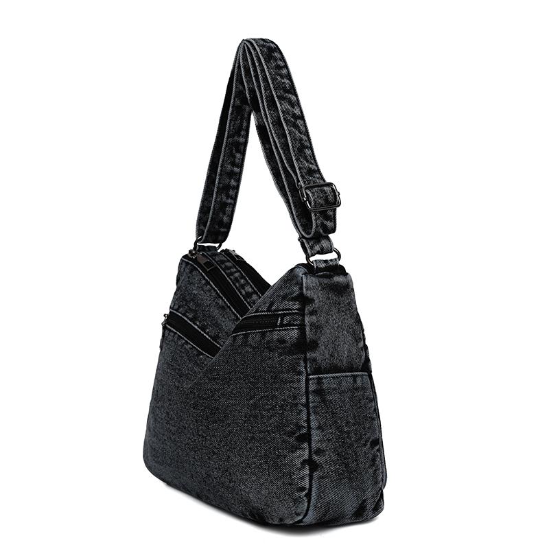 Vintage Denim Bag Multi-layer Crossbody Bag Women's Shoulder Bag